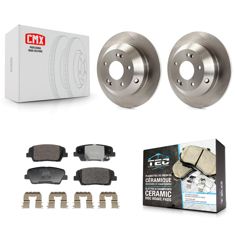 Rear Disc Brake Rotors And Ceramic Pads Kit For Hyundai Santa Fe Sport Kia Sorento XL K8T-104522
