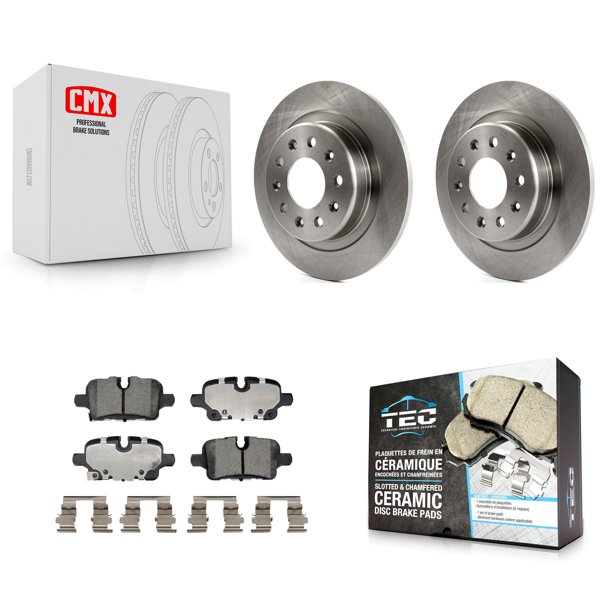 Rear Disc Brake Rotors And Ceramic Pads Kit For Chevrolet Equinox GMC Terrain Malibu K8T-104523