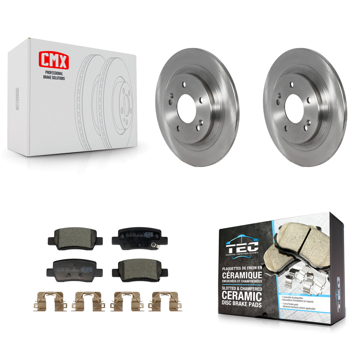 Rear Disc Brake Rotors And Ceramic Pads Kit For Kia Seltos With Electric Parking K8T-104525