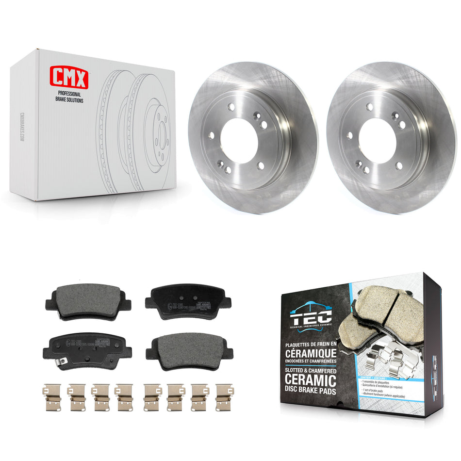 Rear Brake Rotor & Ceramic Pad Kit For Hyundai Elantra Kia Niro With Manual Parking K8T-104526