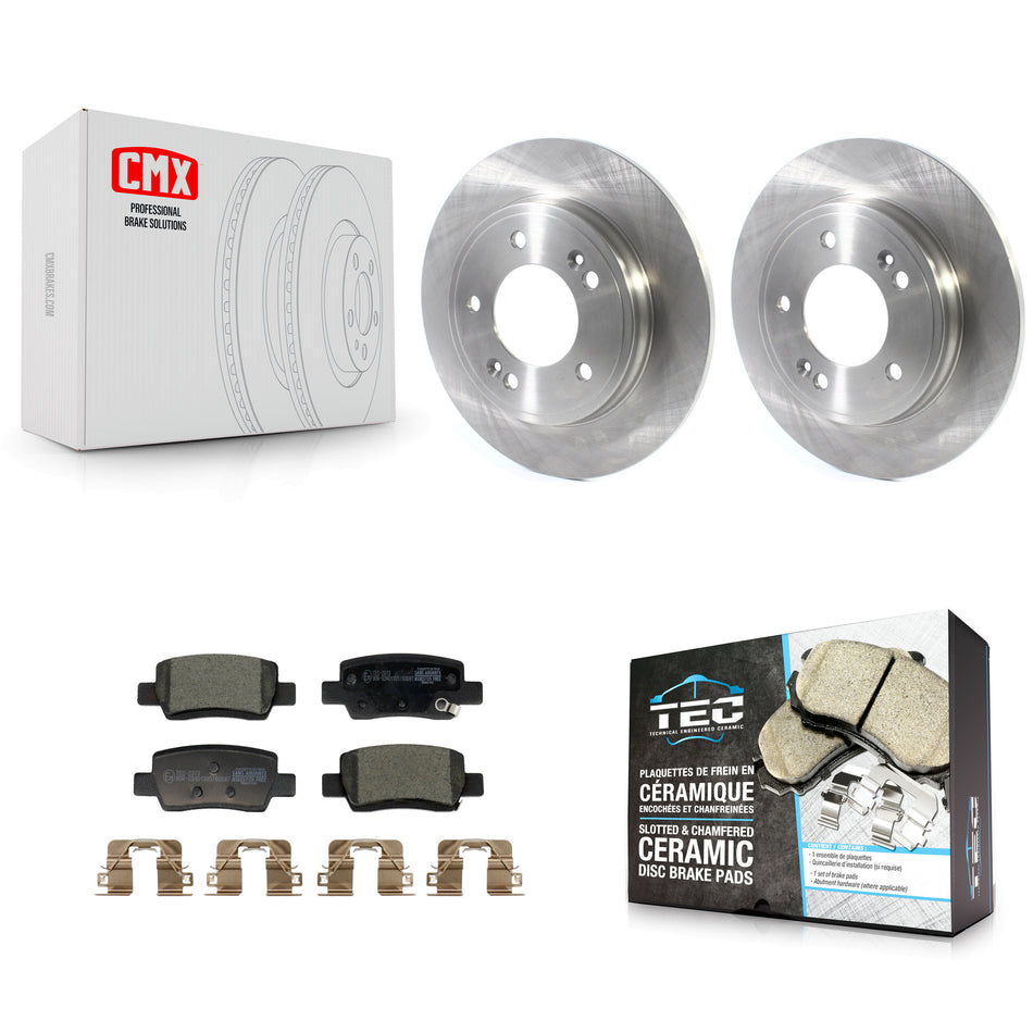 Rear Brake Rotors & Ceramic Pad Kit For 21-24 Hyundai Elantra With Electric Parking K8T-104527