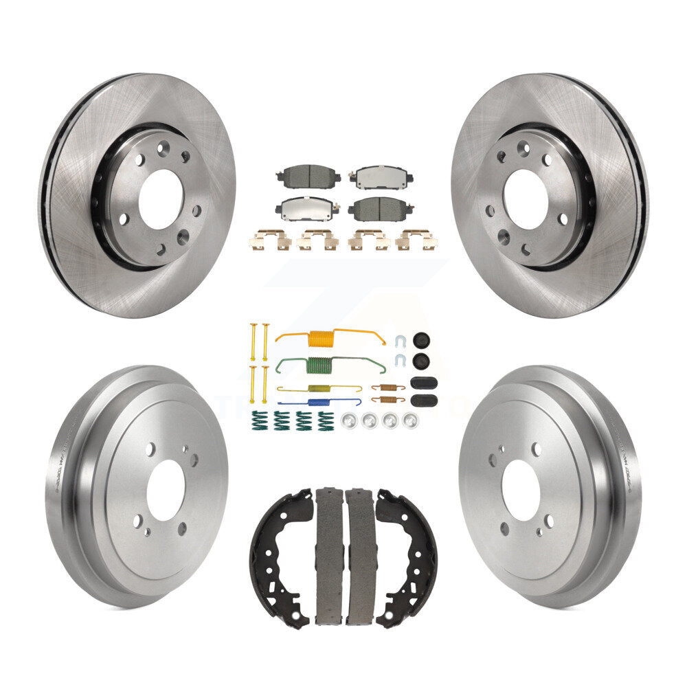 Front Rear Disc Brake Rotors Ceramic Pads And Drum Kit (7Pc) For Nissan Kicks K8T-104533