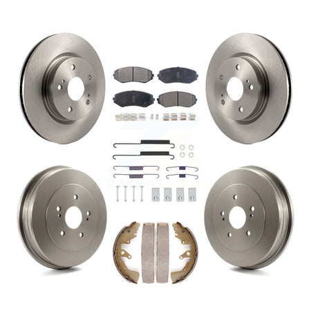 Front Rear Disc Brake Rotors Ceramic Pad Drum Kit (7Pc) For 2006-2008 Suzuki Grand Vitara K8T-104535