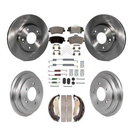 Front Rear Disc Brake Rotors Ceramic Pads And Drum Kit (7Pc) For Hyundai Elantra K8T-104537
