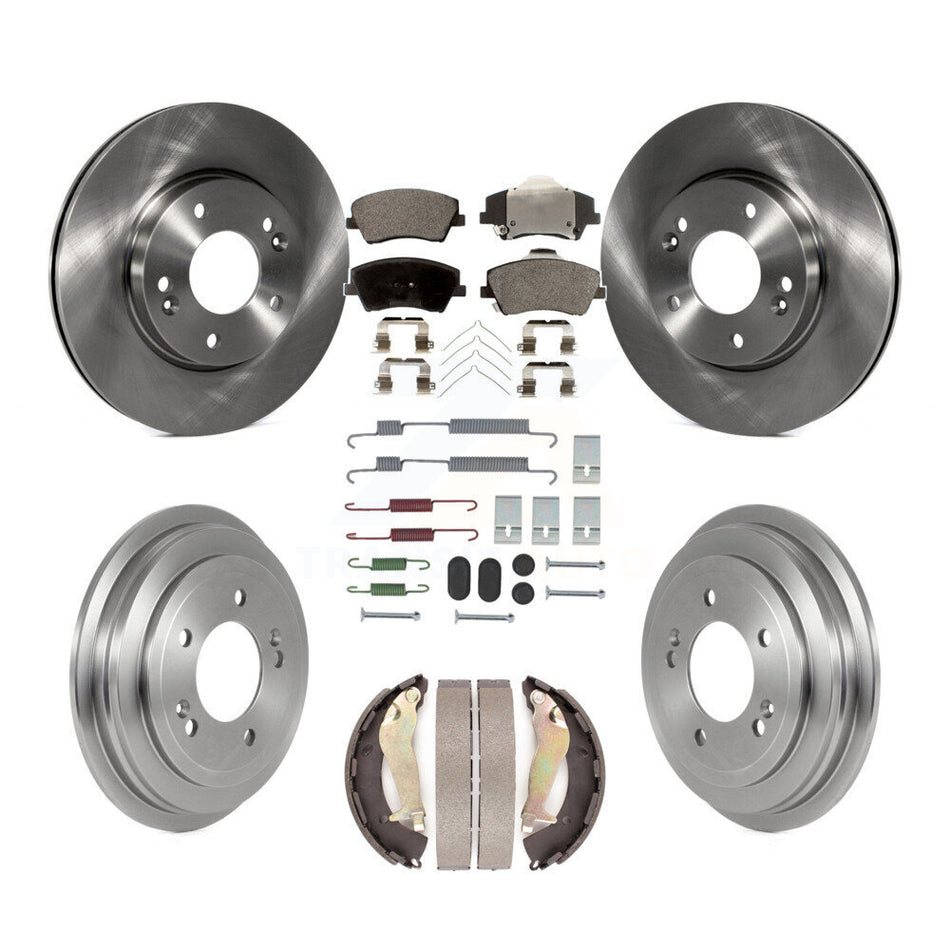 Front Rear Disc Brake Rotors Ceramic Pads And Drum Kit (7Pc) For Hyundai Elantra K8T-104537