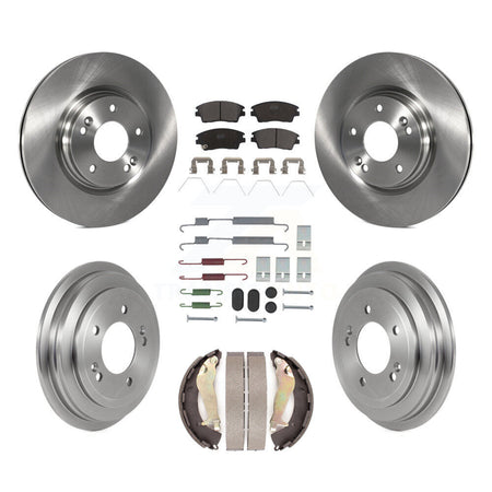 Front Rear Disc Brake Rotor Ceramic Pad Drum Kit (7Pc) For 2017-2020 Hyundai Elantra 1.6L K8T-104538