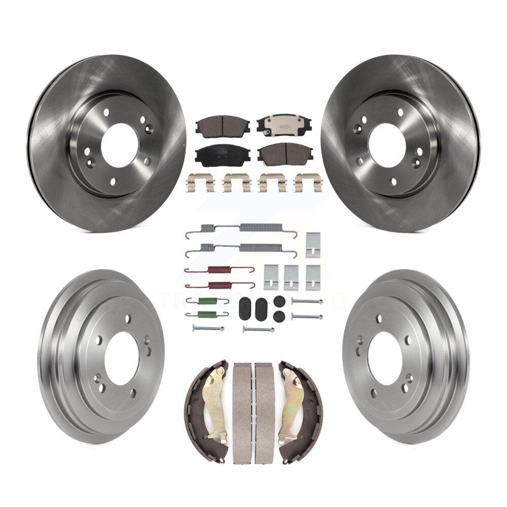 Front Rear Disc Brake Rotors Ceramic Pads And Drum Kit (7Pc) For 2020-2023 Hyundai Venue K8T-104539
