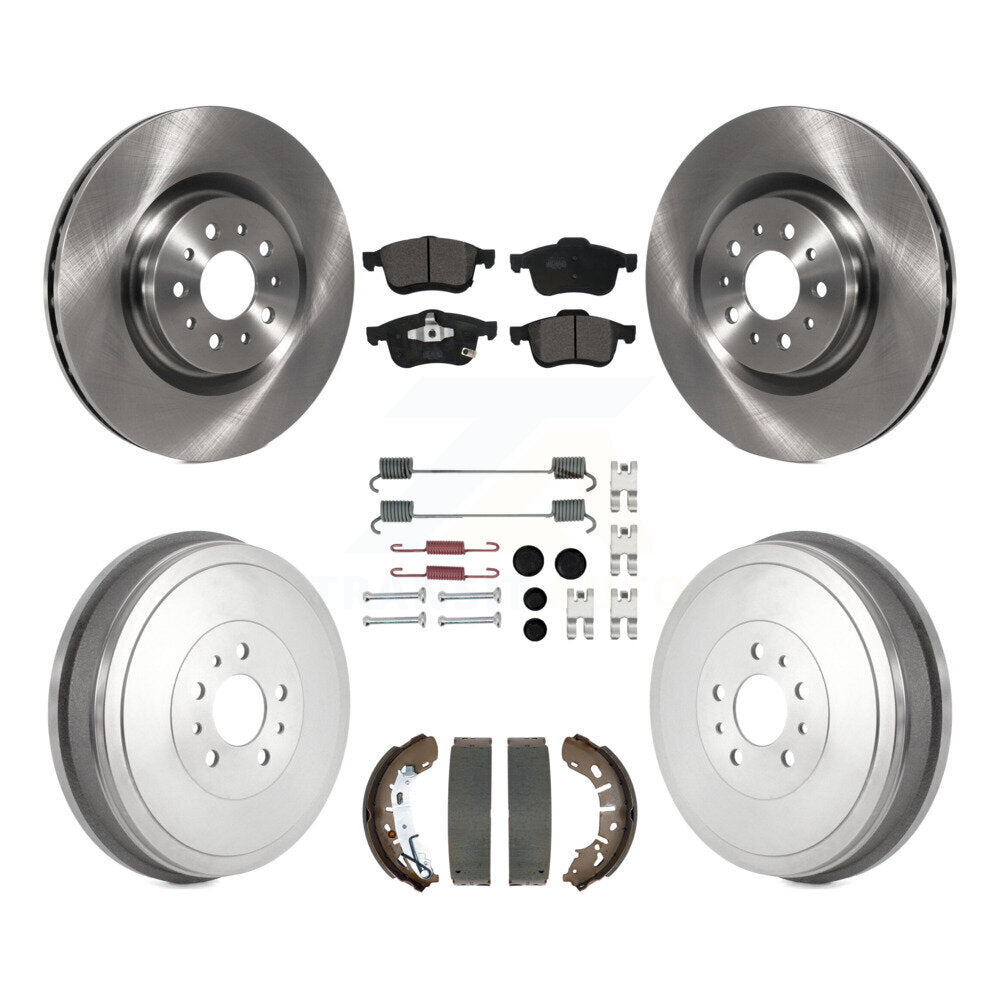 Front Rear Disc Brake Rotor Ceramic Pad & Drum Kit (7Pc) For 2015-2021 Ram ProMaster City K8T-104543