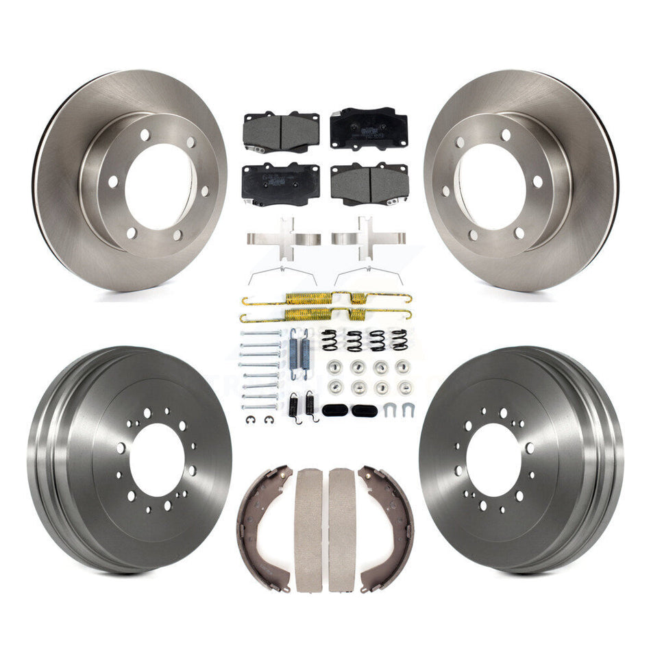 Front Rear Disc Brake Rotors Ceramic Pads And Drum Kit (7Pc) For Toyota Tacoma K8T-104544