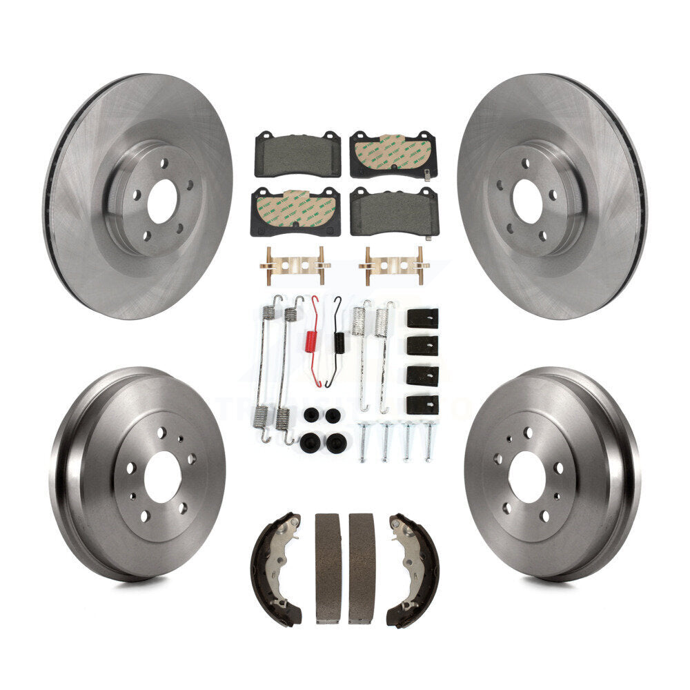 Front Rear Disc Brake Rotor Ceramic Pad & Drum Kit (7Pc) For 2016 Ford Focus RS FMSI=1004 K8T-104549