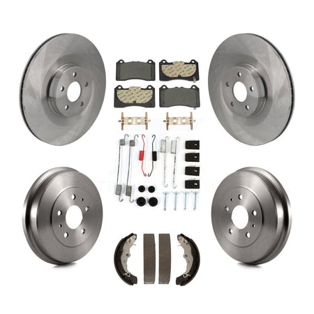 Front Rear Disc Brake Rotor Ceramic Pad & Drum Kit (7Pc) For 2016 Ford Focus RS FMSI=1004 K8T-104549