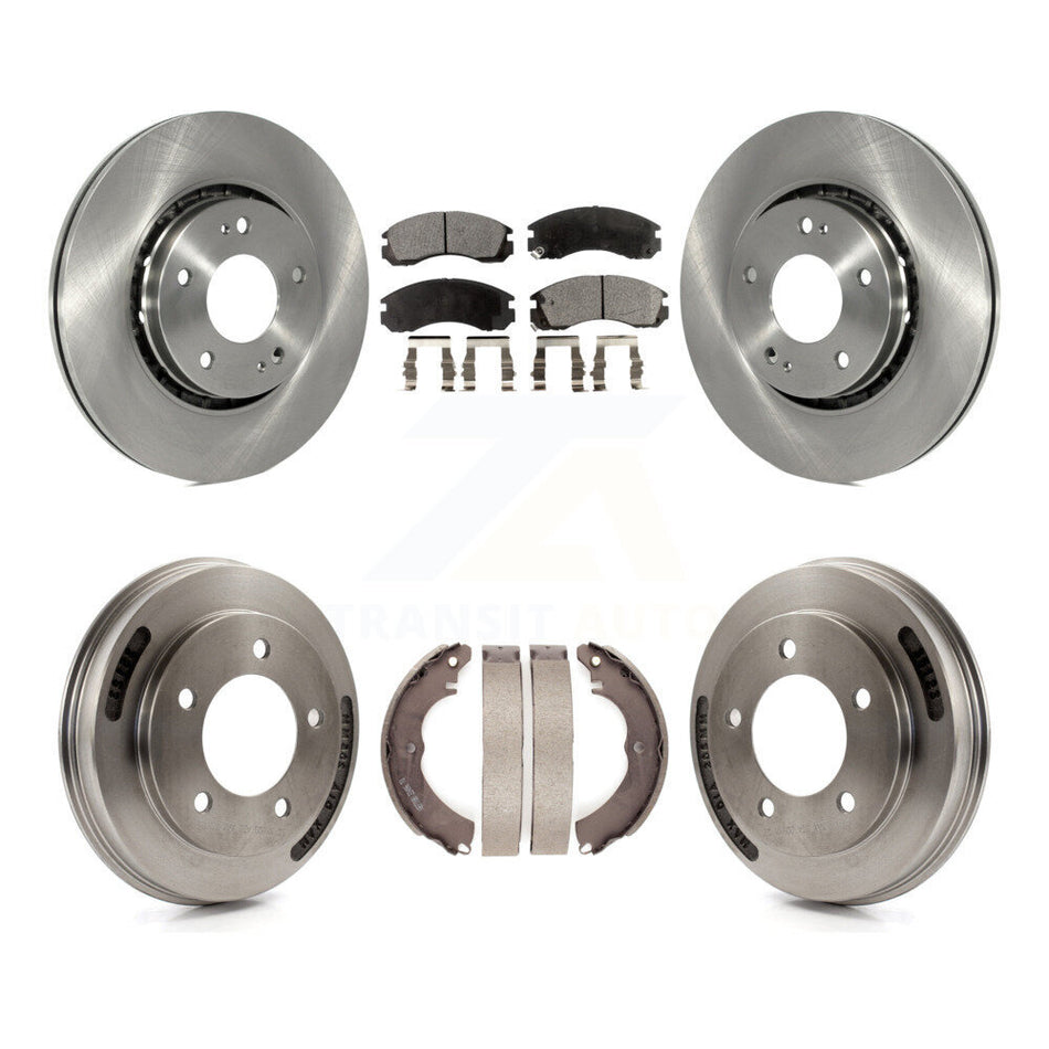Front Rear Brake Rotors Ceramic Pad Drum Kit For 09 Mitsubishi Lancer Ralliart From 04 K8T-104550