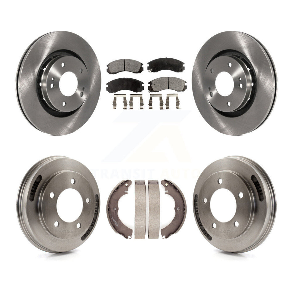 Front Rear Brake Rotors Ceramic Pad Drum Kit For 2009 Mitsubishi Lancer Ralliart To 03 09 K8T-104551