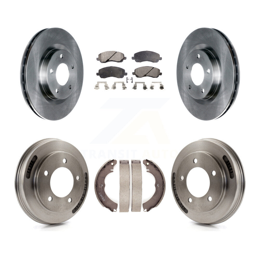 Front Rear Disc Brake Rotors Ceramic Pad And Drum Kit For 2008-2009 Mitsubishi Lancer GTS K8T-104554