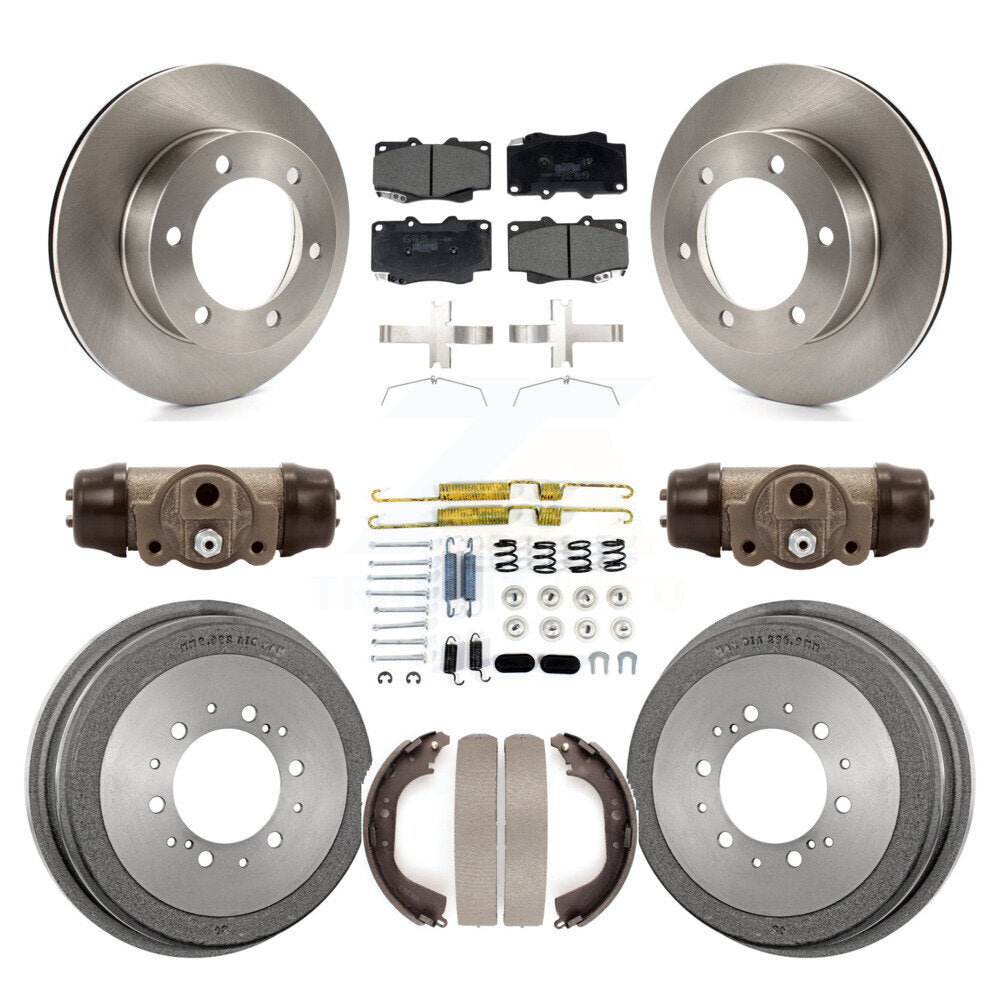 Front Rear Brake Rotor Ceramic Pad And Drum Kit (9Pc) For Toyota Tacoma With 6 Lug Wheels K8T-104568