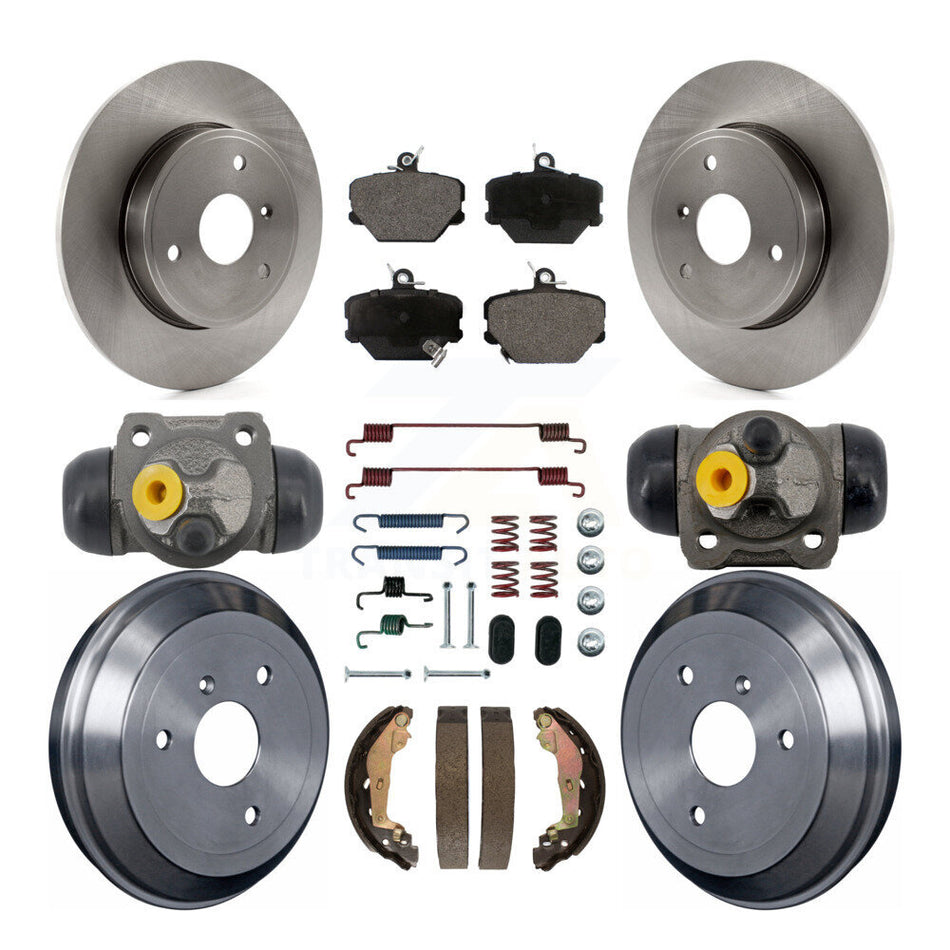 Front Rear Disc Brake Rotors Ceramic Pads And Drum Kit (9Pc) For 2005-2007 Smart Fortwo K8T-104571