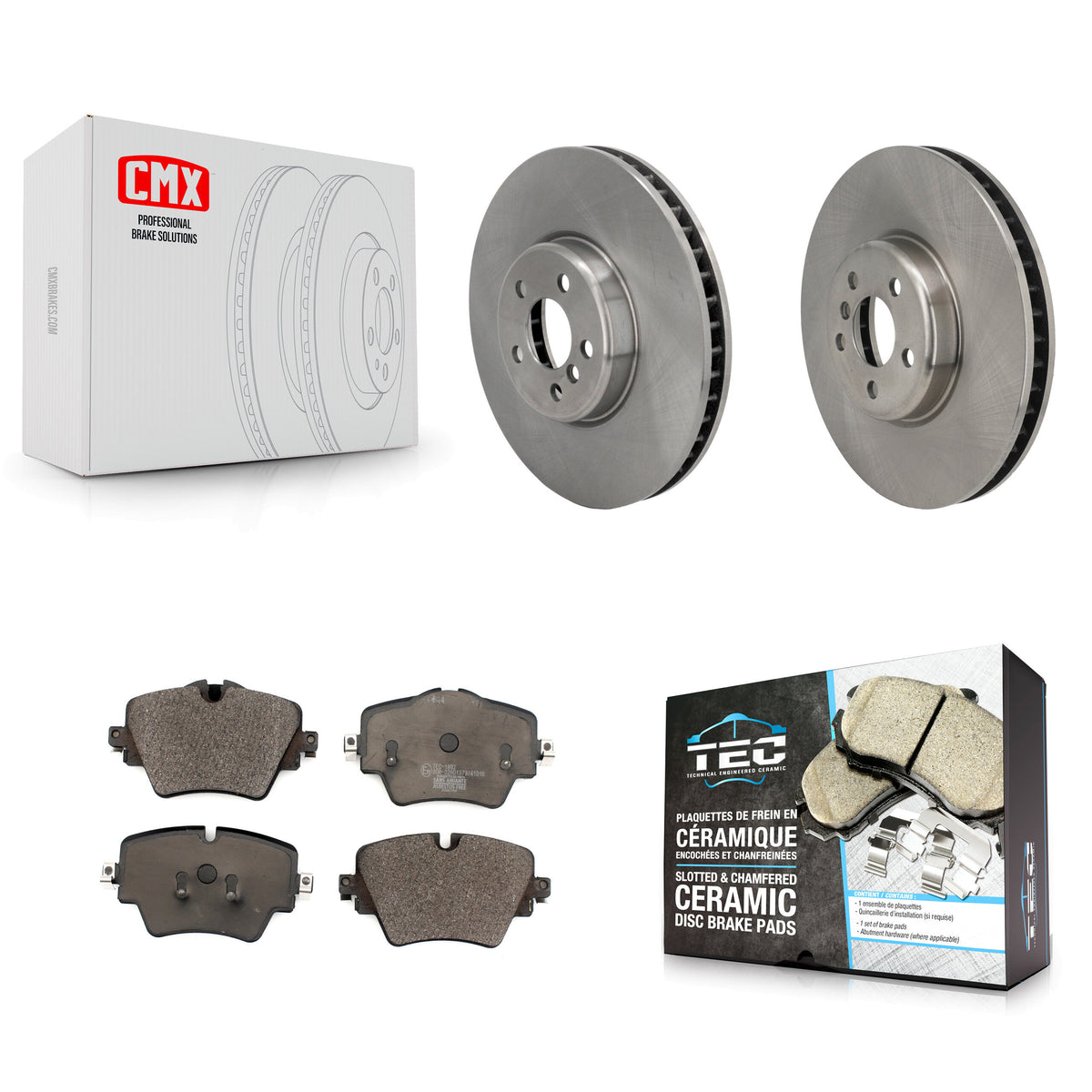 Front Brake Rotor And Ceramic Pad Kit For 2021 Toyota GR Supra 2.0L With 4 Piston Caliper K8T-104578