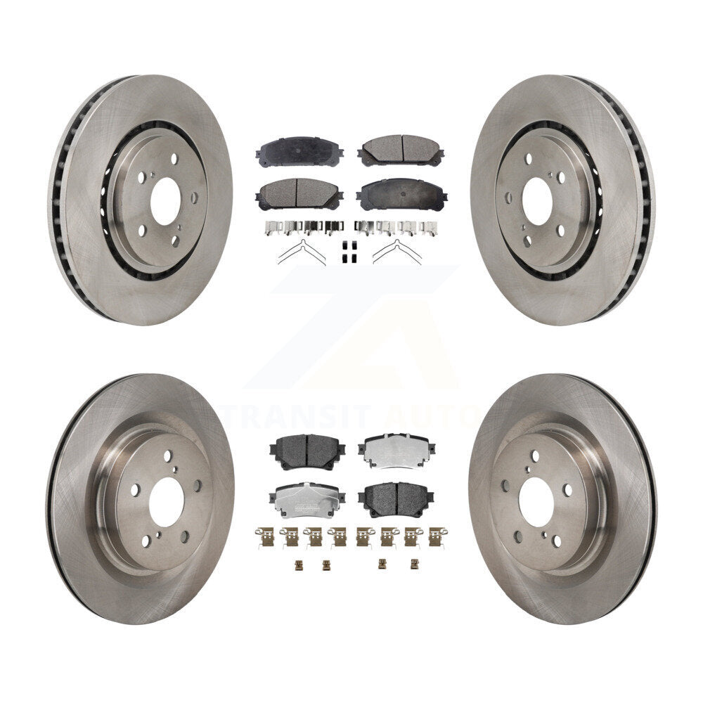 Front Rear Brake Rotors Ceramic Pad Kit For Toyota Sienna RAV4 Prime bZ4X Subaru Solterra K8T-104603