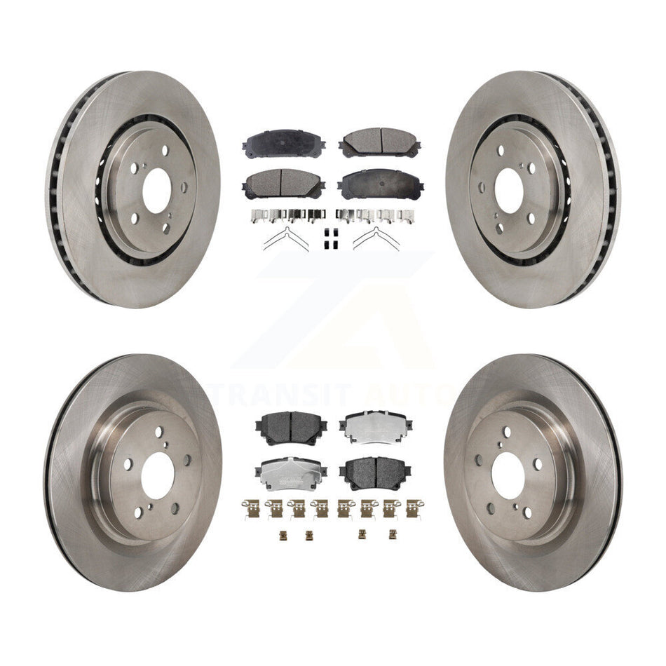 Front Rear Brake Rotors Ceramic Pad Kit For Toyota Sienna RAV4 Prime bZ4X Subaru Solterra K8T-104603