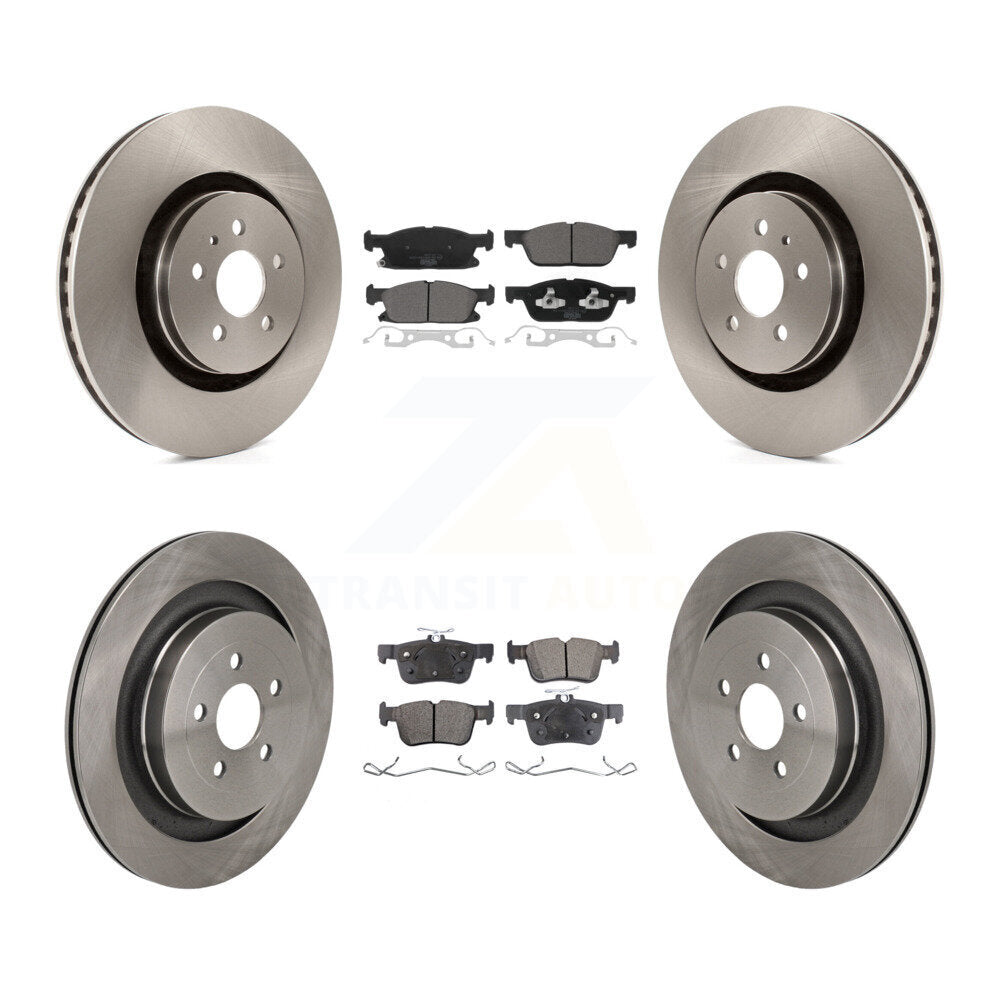 Front Rear Brake Rotor Ceramic Pad Kit For 19-23 Lincoln Nautilus With Vented Rotors K8T-104618
