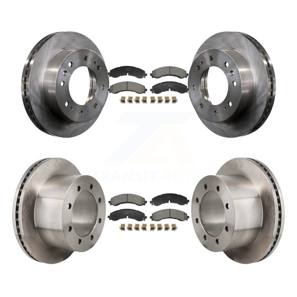 Front Rear Disc Brake Rotors & Ceramic Pad Kit For GMC Sierra 3500 HD Chevrolet Silverado K8T-104622