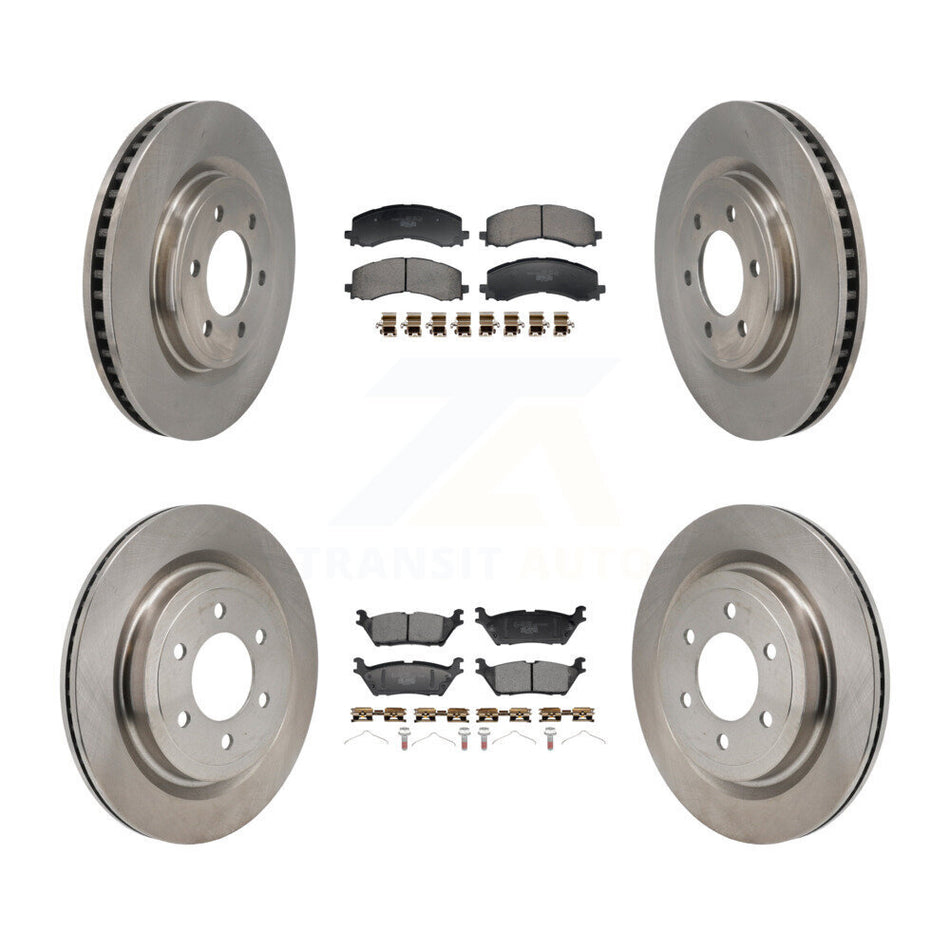 Front Rear Disc Brake Rotors And Ceramic Pads Kit For Ford F-150 Lightning K8T-104665