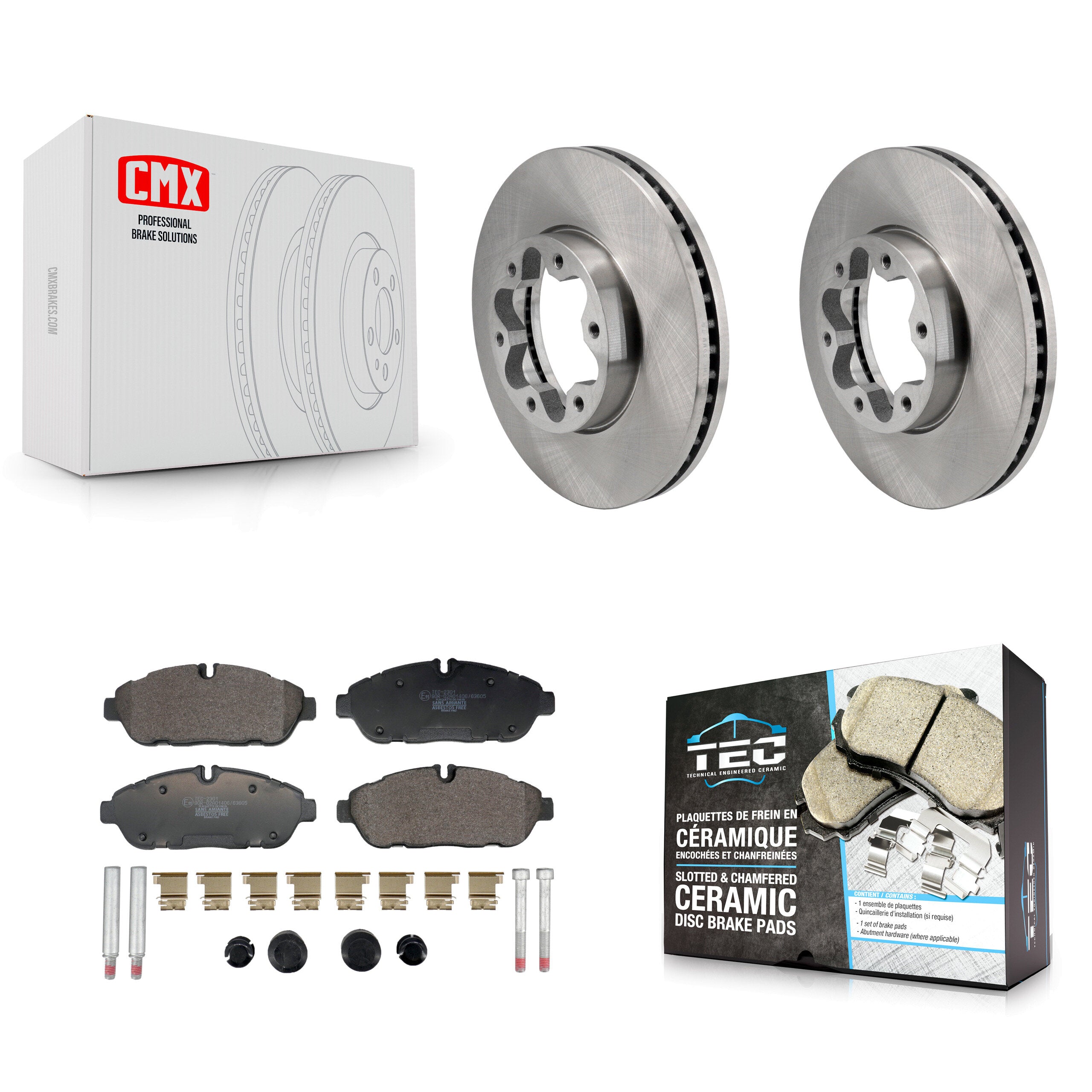 Front Disc Brake Rotor & Ceramic Pad Kit For Ford Transit-250 Transit-350 Transit-150 AWD K8T-104683