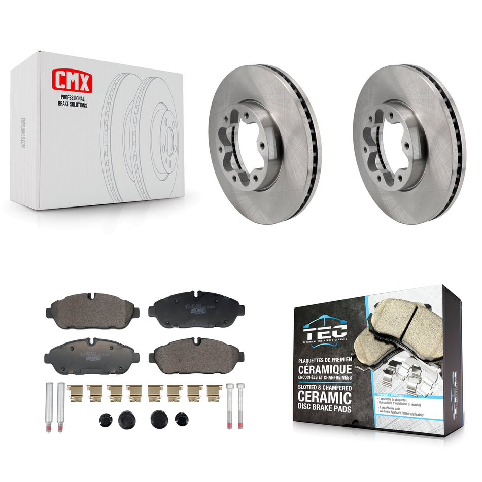 Front Disc Brake Rotor & Ceramic Pad Kit For Ford Transit-250 Transit-350 Transit-150 AWD K8T-104683