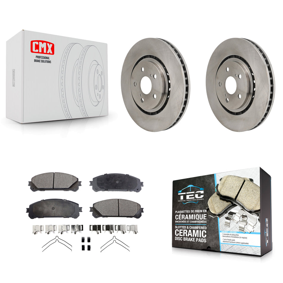 Front Brake Rotor Ceramic Pad Kit For Toyota Sienna RAV4 Prime bZ4X Subaru Solterra Lexus K8T-104688