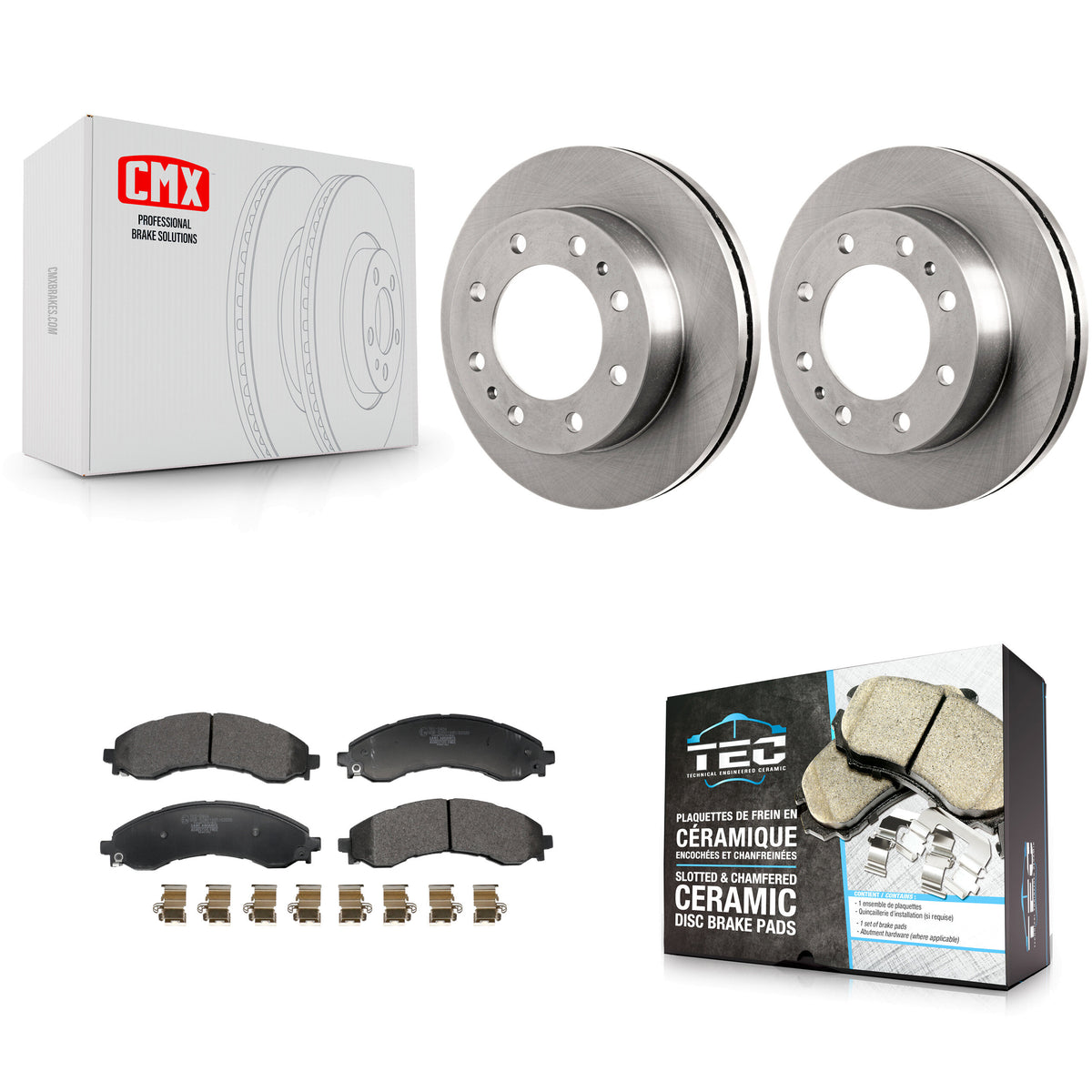 Front Disc Brake Rotors And Ceramic Pads Kit For GMC Savana 3500 Chevrolet Express 4500 K8T-104709