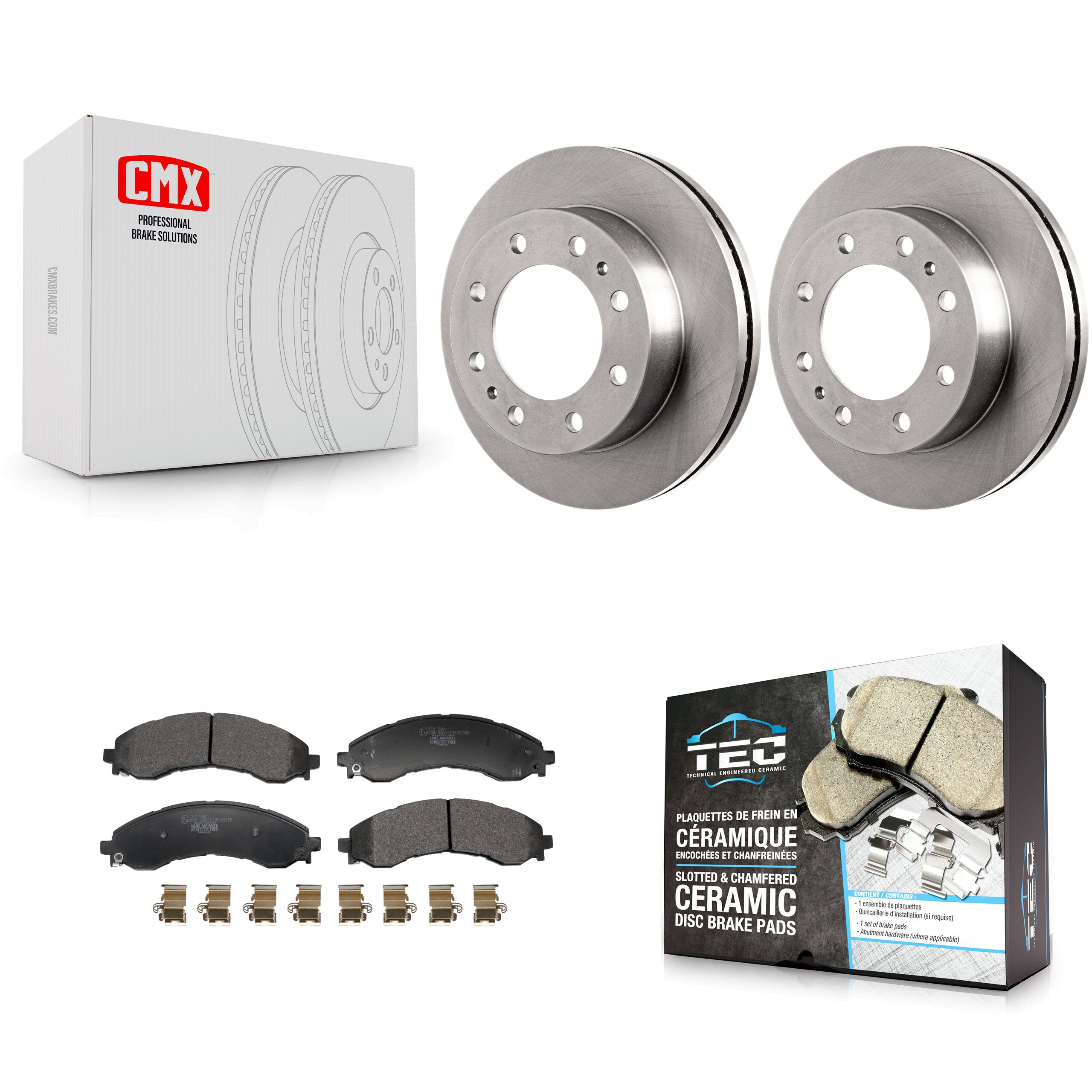 Front Disc Brake Rotors And Ceramic Pads Kit For GMC Savana 3500 Chevrolet Express 4500 K8T-104709