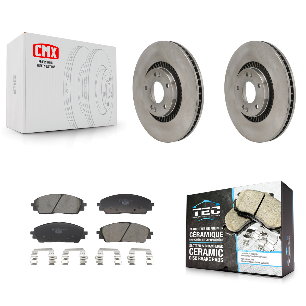 Front Disc Brake Rotors And Ceramic Pads Kit For 2022-2024 Kia Carnival K8T-104716