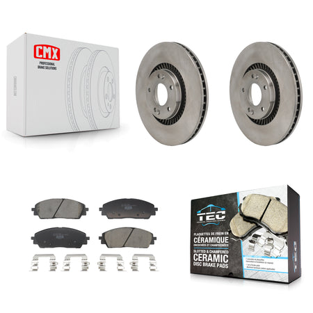 Front Disc Brake Rotors And Ceramic Pads Kit For 2022-2024 Kia Carnival K8T-104716
