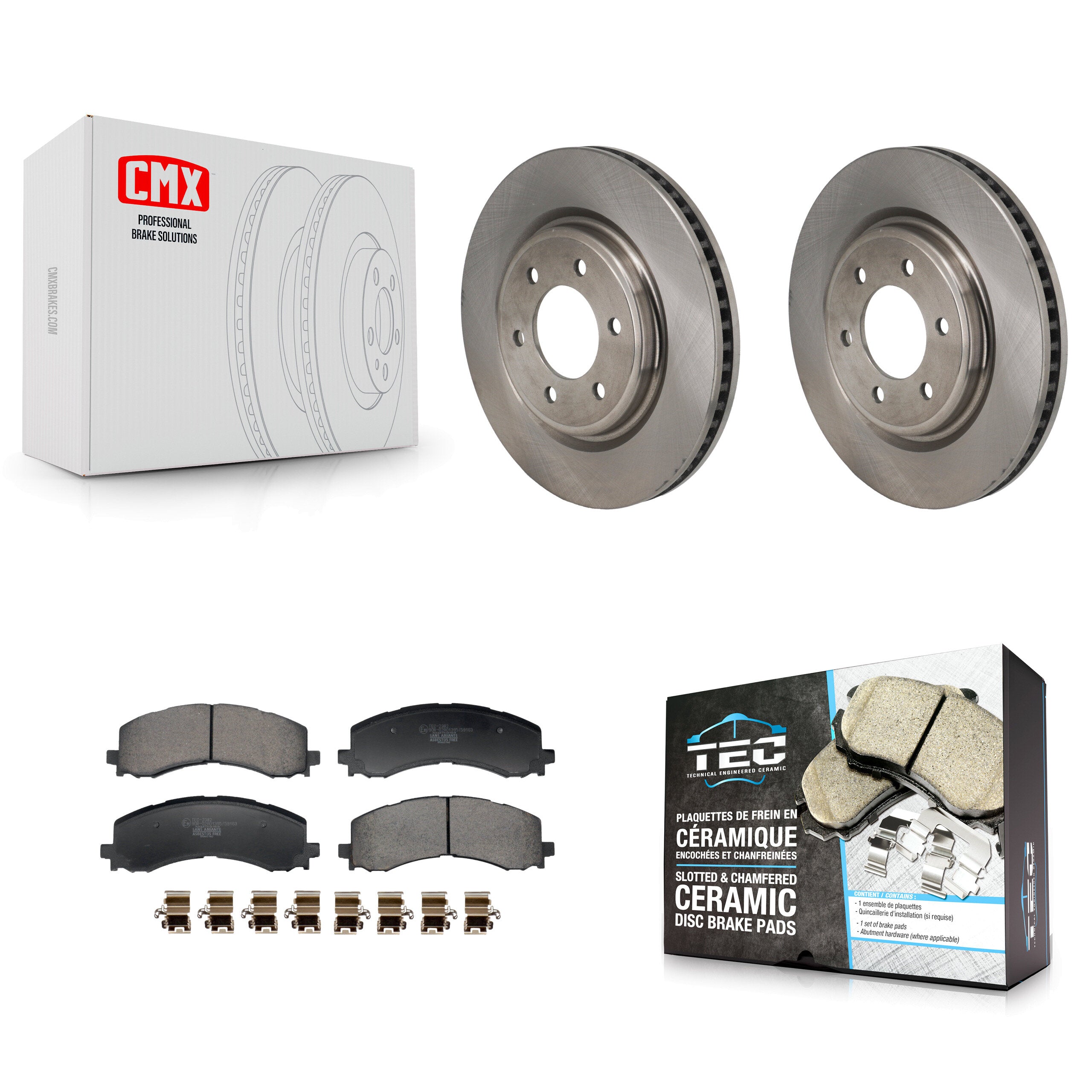 Front Disc Brake Rotor Ceramic Pad Kit For Ford F-150 Bronco Expedition Lincoln Navigator K8T-104717