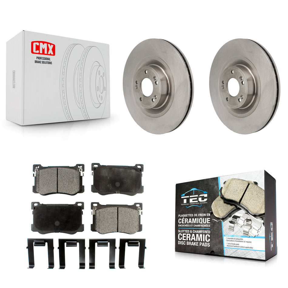 Front Disc Brake Rotors And Ceramic Pads Kit For Hyundai Genesis G80 5.0L K8T-104718
