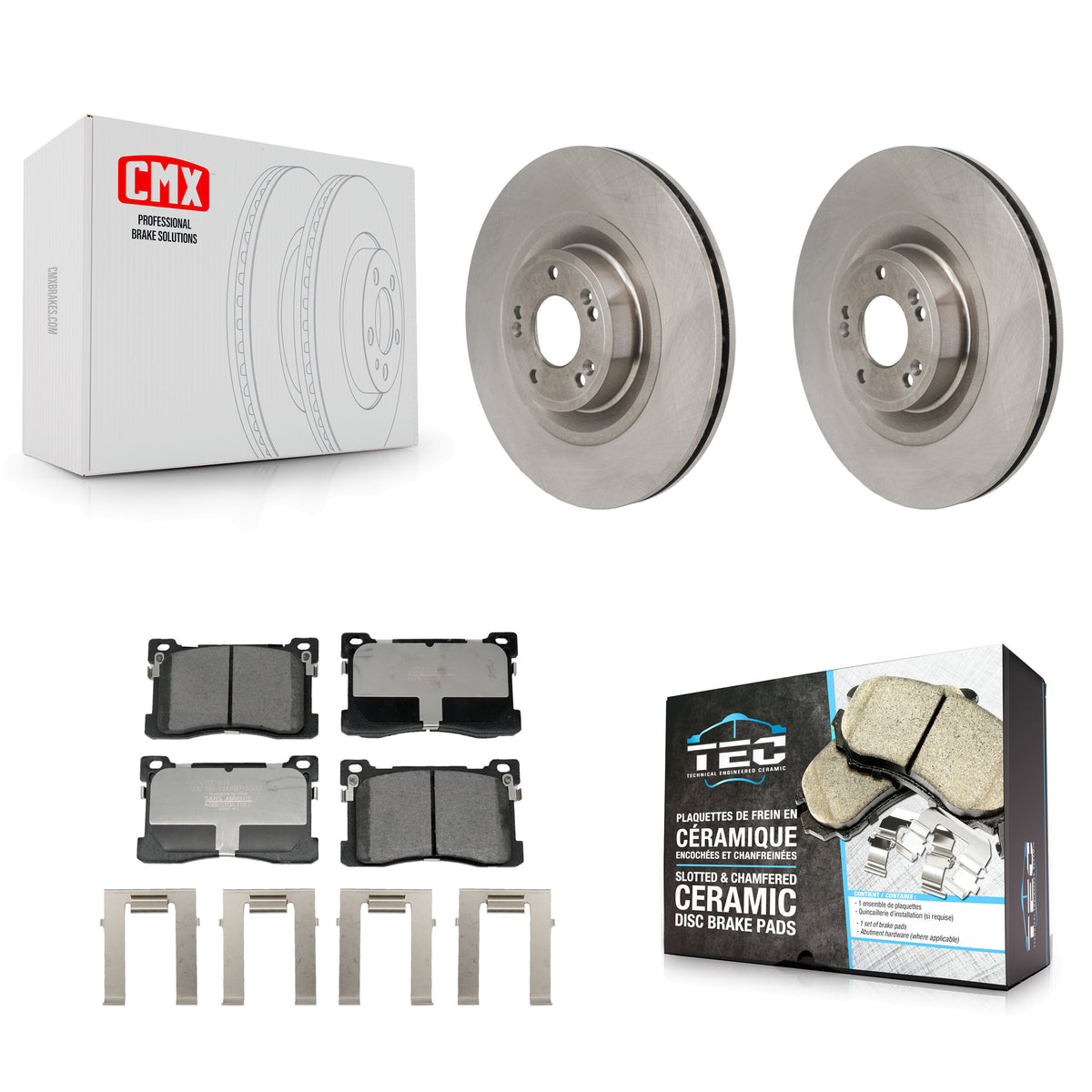 Front Disc Brake Rotors And Ceramic Pads Kit For Hyundai Equus Kia K900 K8T-104719