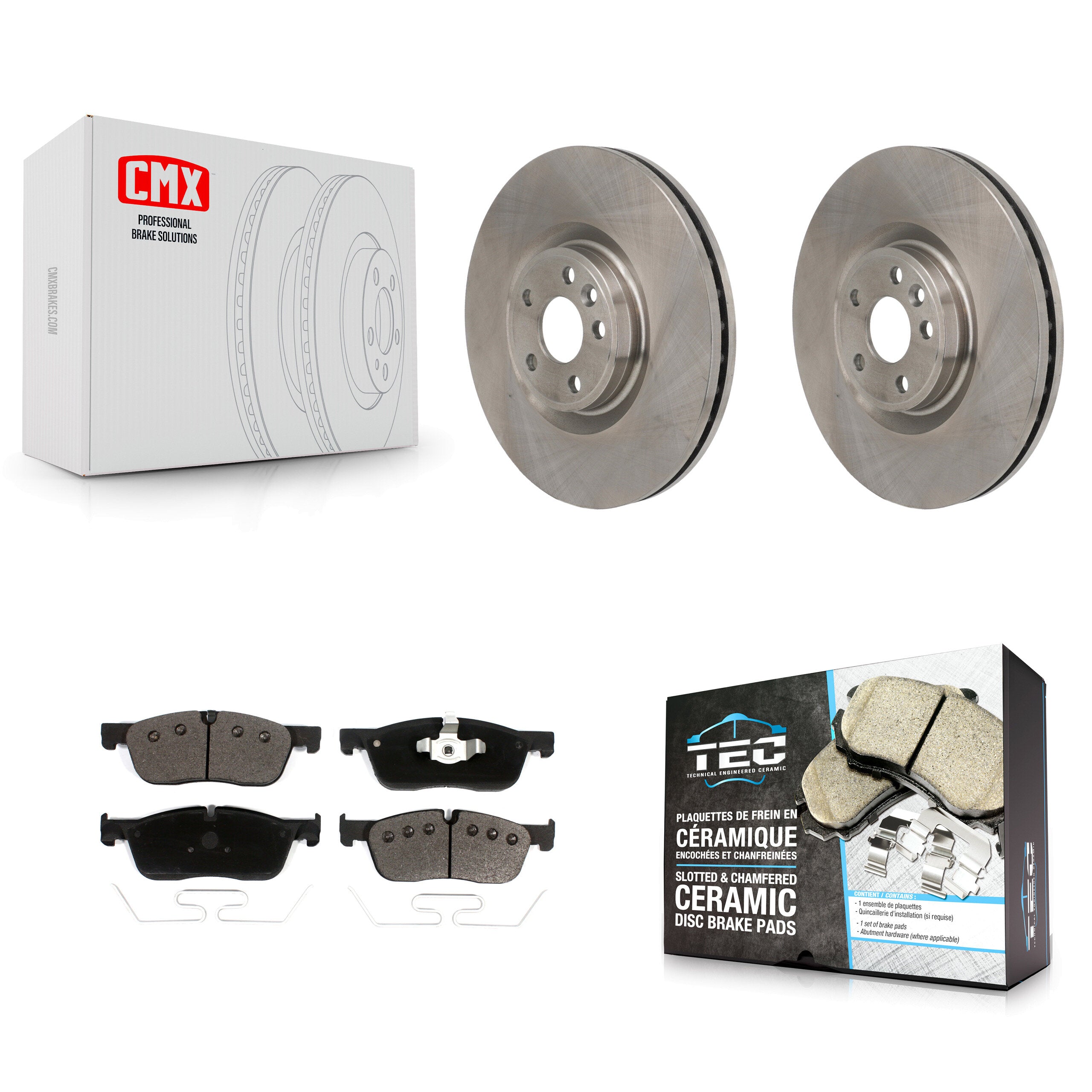 Front Disc Brake Rotors And Ceramic Pads Kit For Land Rover Discovery Sport Jaguar E-Pace K8T-104726