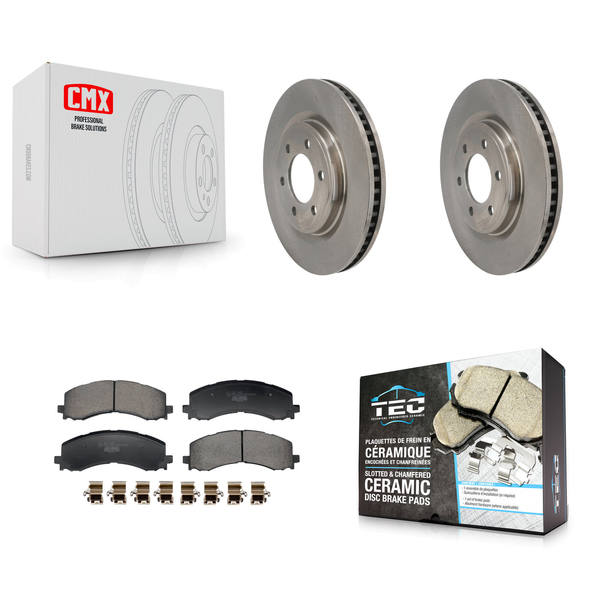 Front Disc Brake Rotors And Ceramic Pads Kit For 2022-2023 Ford F-150 Lightning K8T-104733