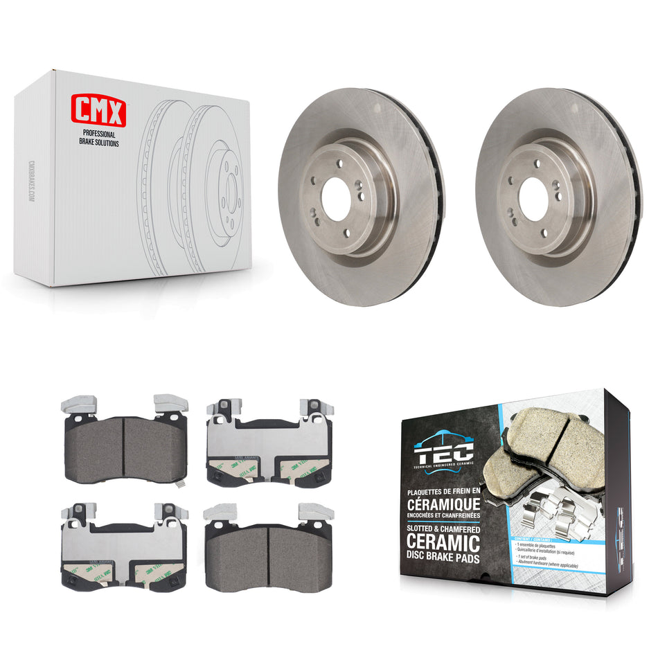Front Disc Brake Rotors And Ceramic Pads Kit For Genesis G70 Kia Stinger K8T-104745
