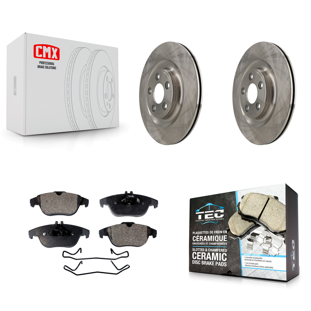 Rear Disc Brake Rotors And Ceramic Pads Kit For 2017 Mercedes-Benz E400 K8T-104749