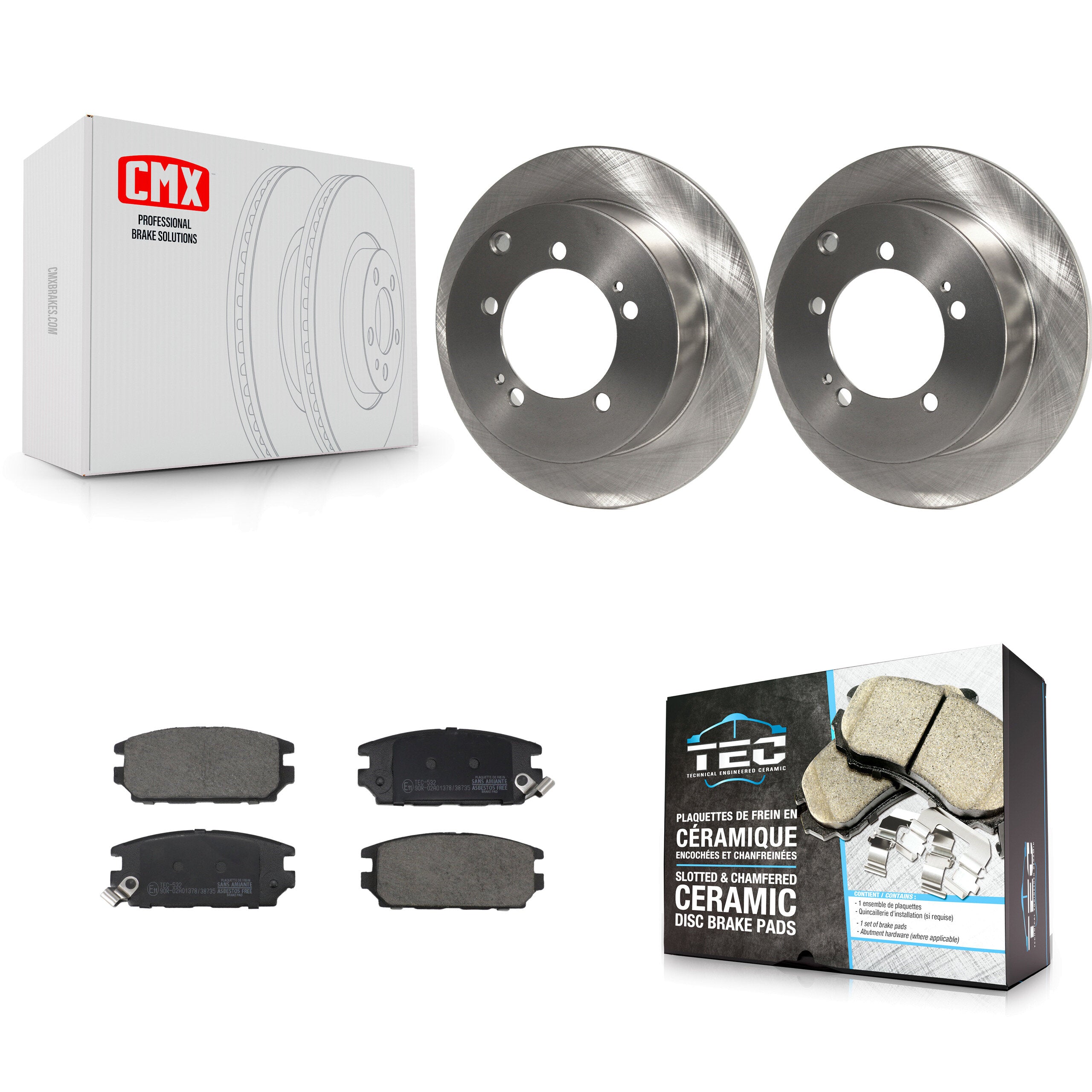 Rear Disc Brake Rotors And Ceramic Pads Kit For 1995 Mitsubishi Eclipse AWD K8T-104756