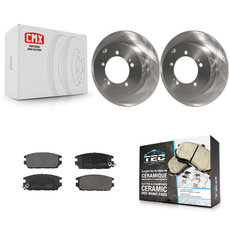 Rear Disc Brake Rotors And Ceramic Pads Kit For 1995 Mitsubishi Eclipse AWD K8T-104756