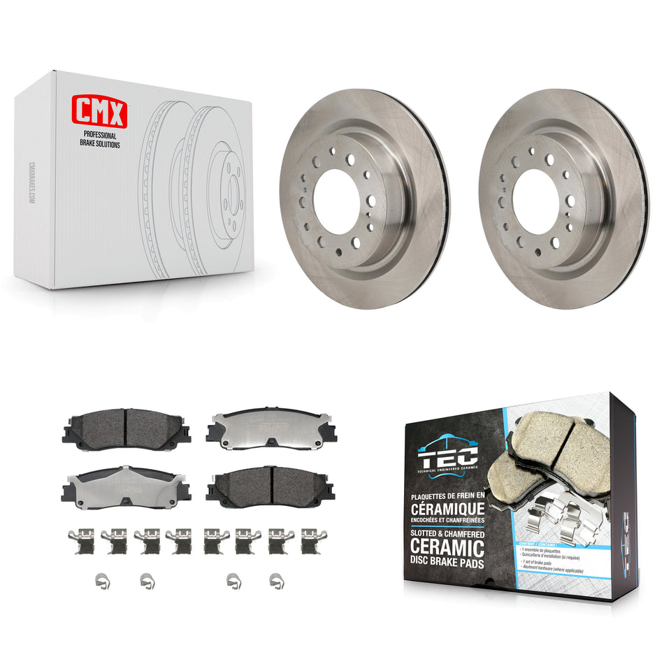 Rear Disc Brake Rotors And Ceramic Pads Kit For Toyota Tundra Sequoia Lexus LX600 K8T-104760