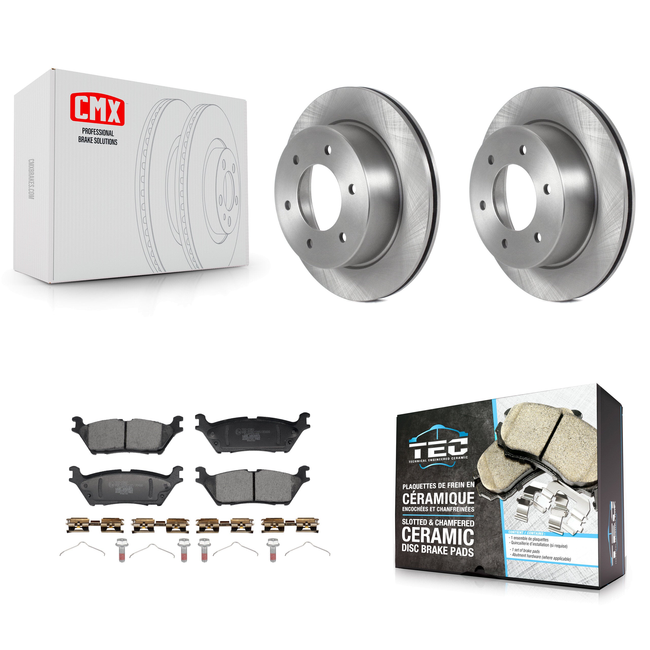 Rear Disc Brake Rotors And Ceramic Pads Kit For 2022-2023 Ford Bronco 3.0L K8T-104762