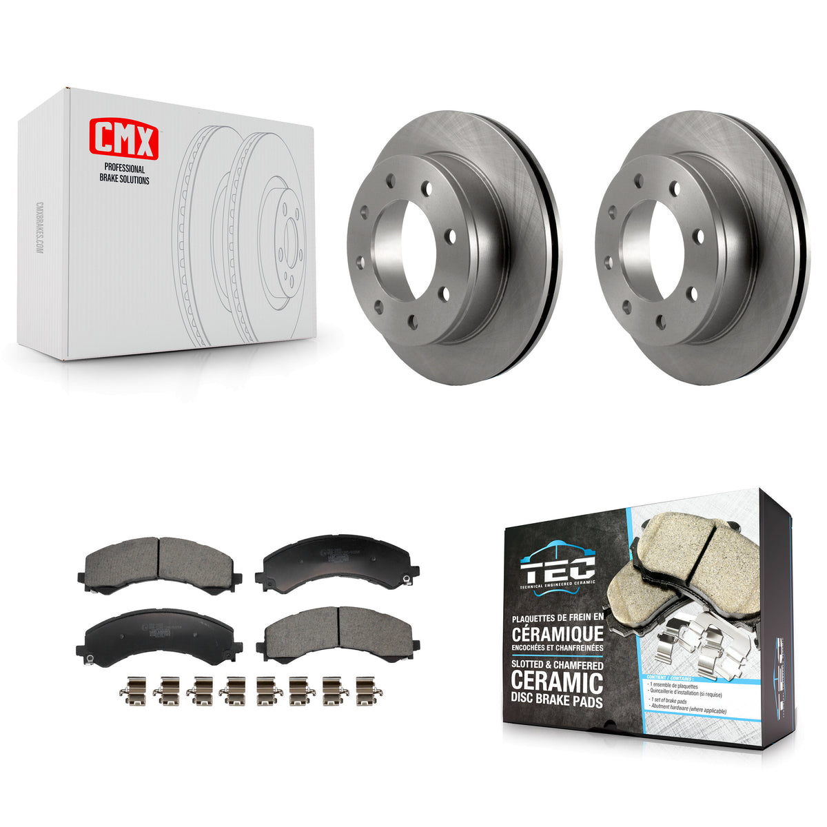 Rear Disc Brake Rotor And Ceramic Pad Kit For 2021-2024 GMC Savana 2500 Chevrolet Express K8T-104764