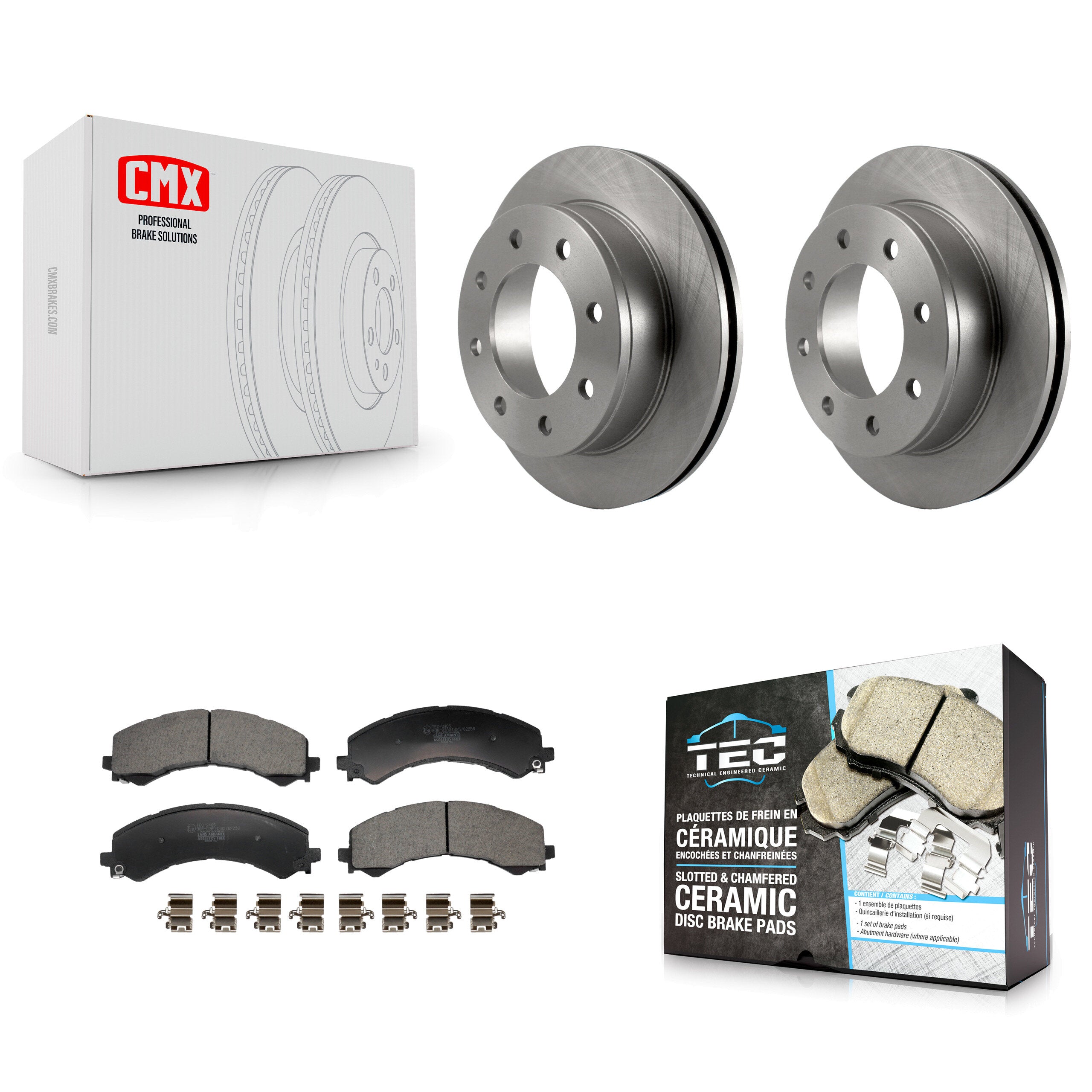 Rear Disc Brake Rotor And Ceramic Pad Kit For 2021-2024 GMC Savana 2500 Chevrolet Express K8T-104764