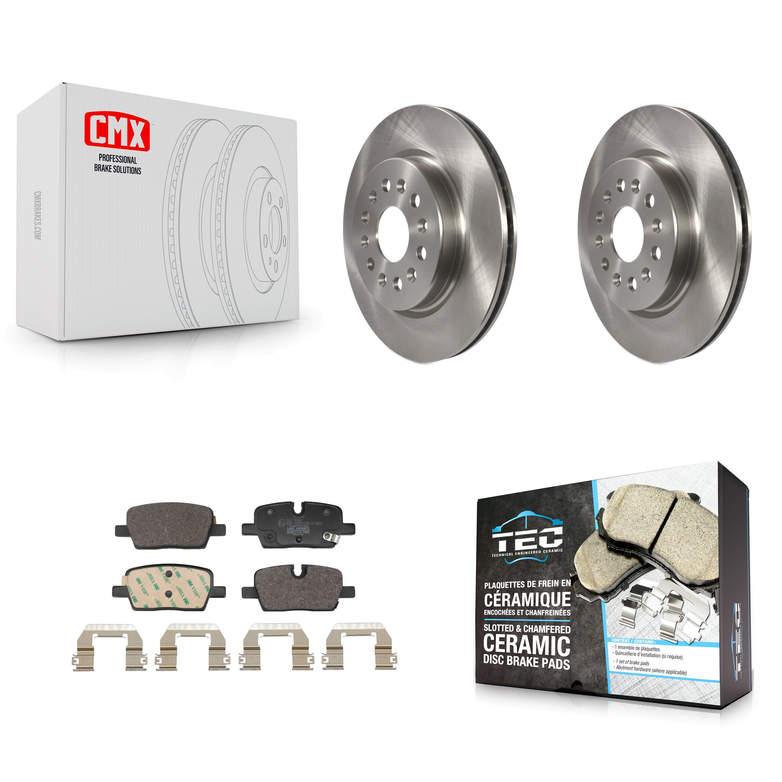 Rear Brake Rotors & Ceramic Pad Kit For Chevrolet Traverse Blazer Cadillac Equinox EV GMC K8T-104780