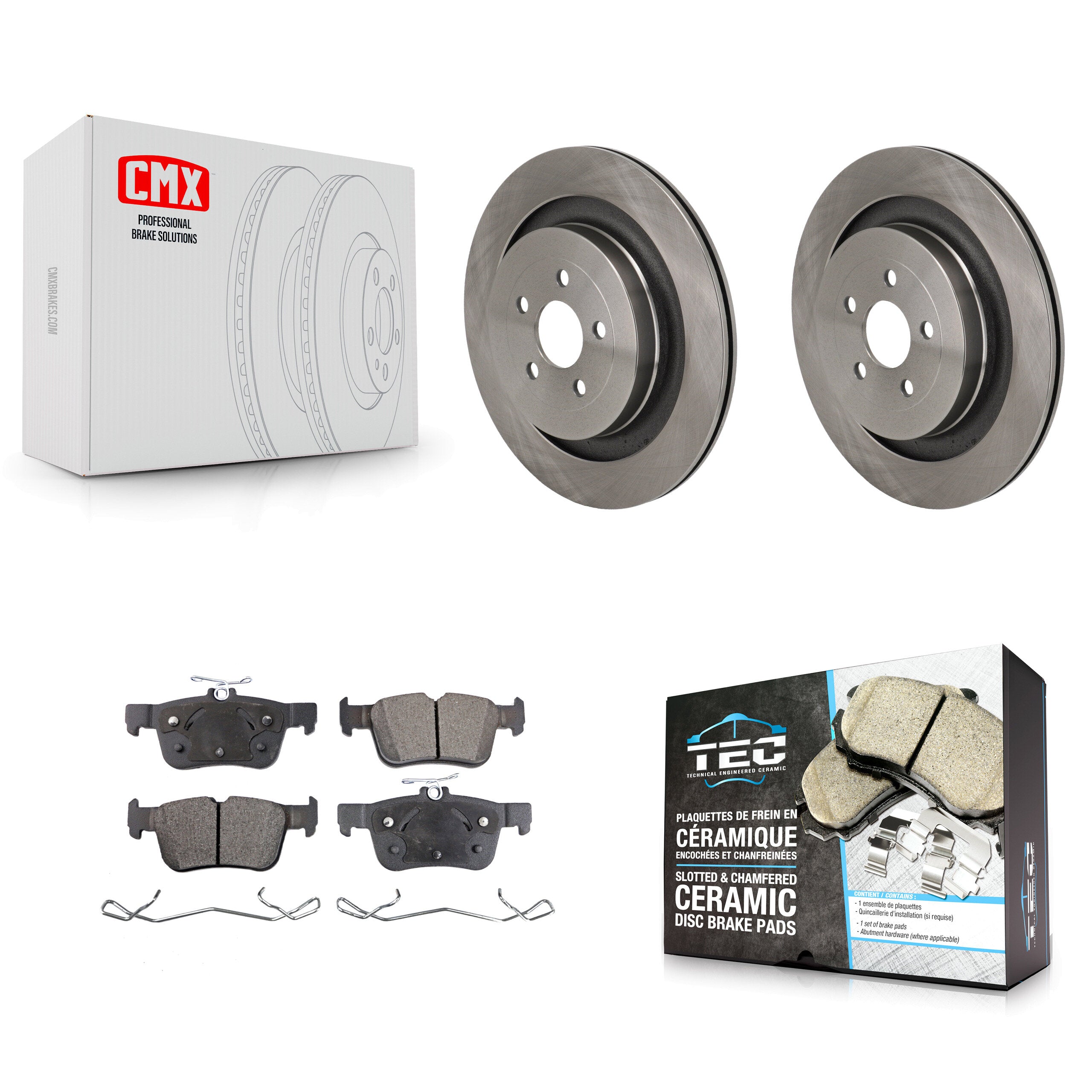 Rear Disc Brake Rotors And Ceramic Pads Kit For Ford Edge Lincoln Nautilus K8T-104792