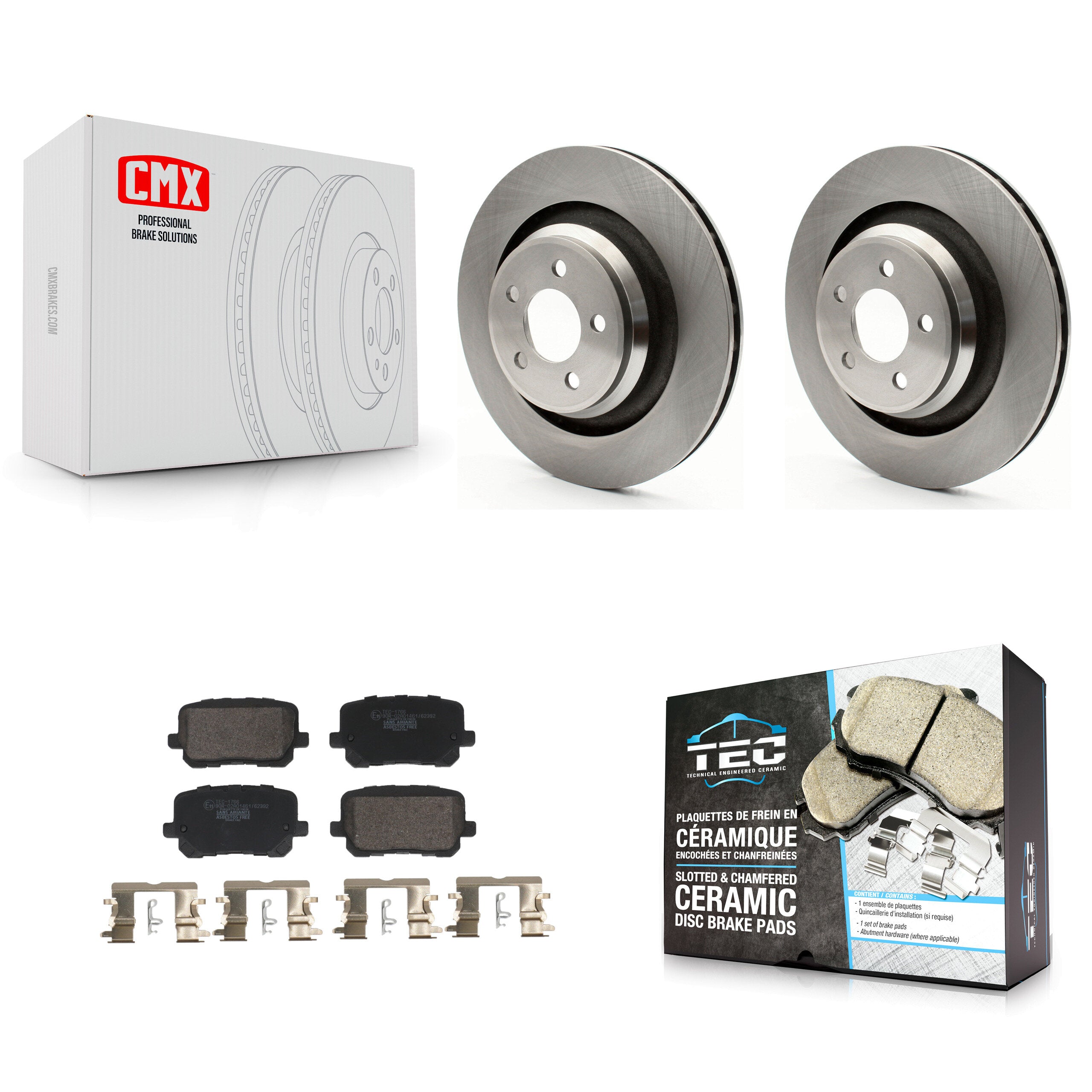 Rear Disc Brake Rotor & Ceramic Pad Kit For Dodge Charger With 370mm Diameter Front K8T-104798