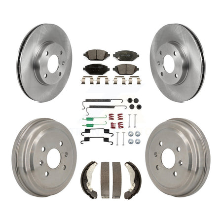 Front Rear Disc Brake Rotors Ceramic Pad And Drum Kit (7Pc) For 2016-2021 Chevrolet Spark K8T-104810